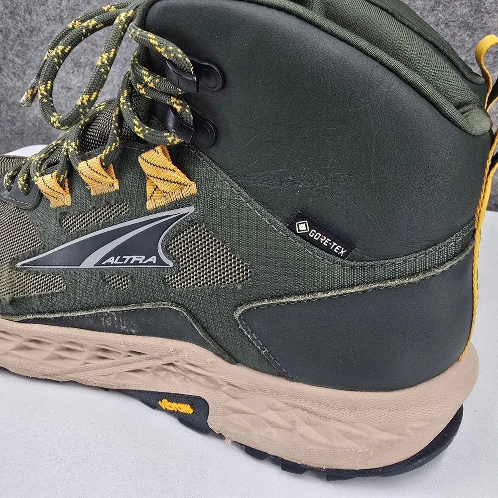 Altra Timp Hiker GTX Mens 11.5 Green Hiking Boots Gore-Tex Vibram Waterproof